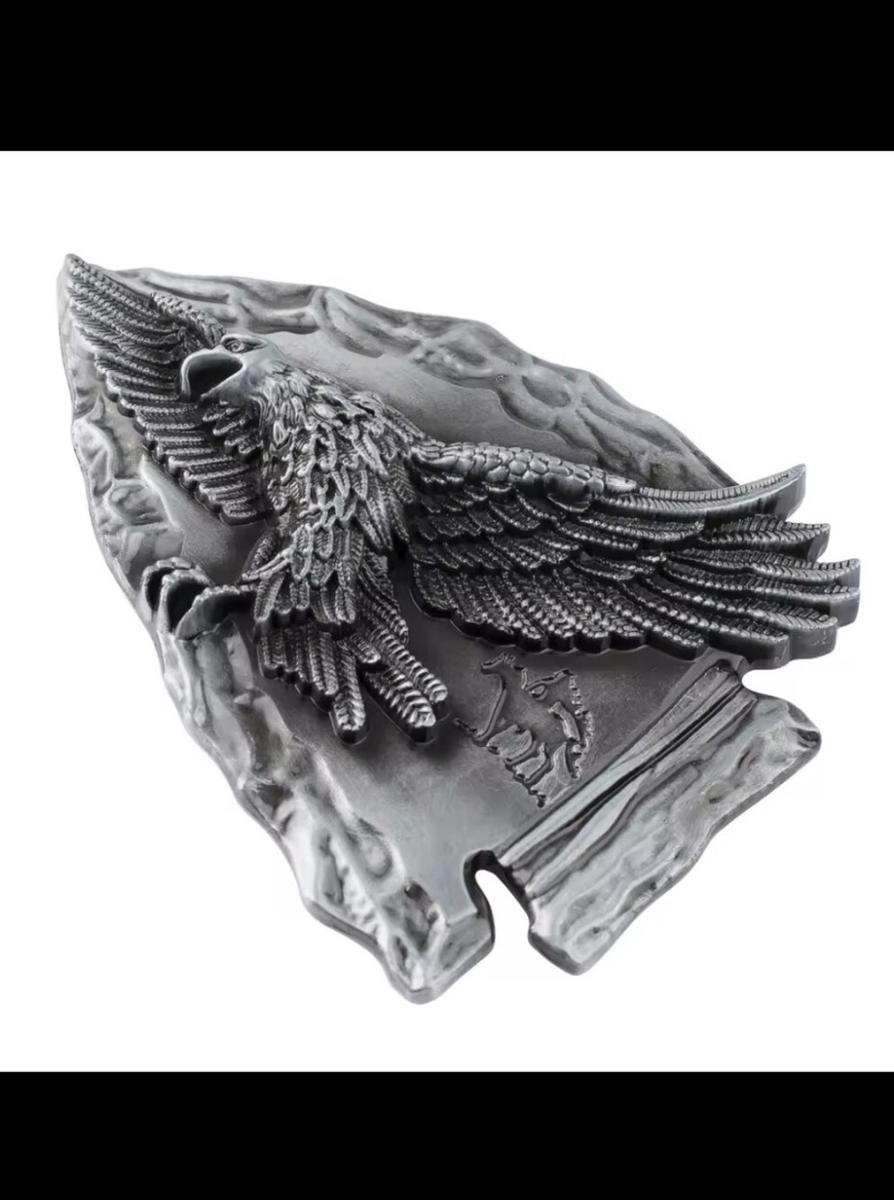 New western arrowhead red And Silver bull steer belt buckle